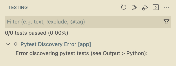 Empty Tests Tab